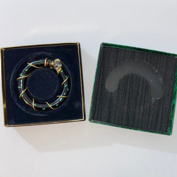 VTG 80s Rare Christian Dior Poison Empty Perfume Glass Bangle Bracelet Atomizer - Picture 5 of 11